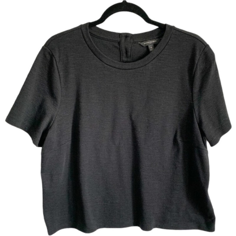 Banana Republic Short Button Back Blouse Black XL